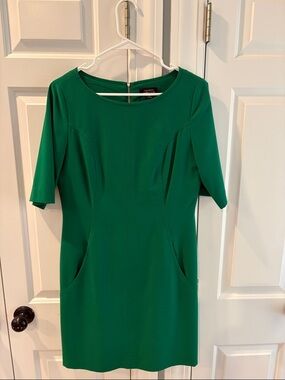 Tahari Emerald Green Midi Sheath Dress